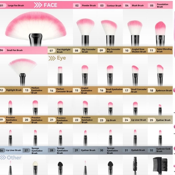 32 Piece Makeup Brush Set - Picture 3 of 6